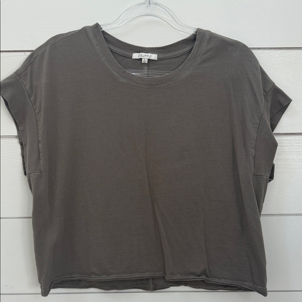 Z Supply Charcoal Crop Top